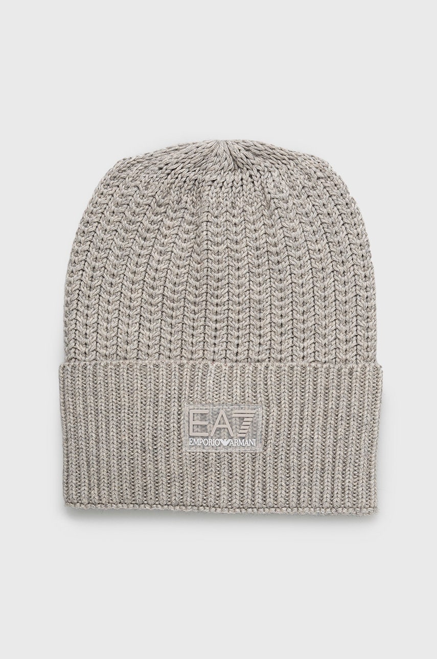 Ea7 emporio armani caciula din amestec de lana culoarea gri,