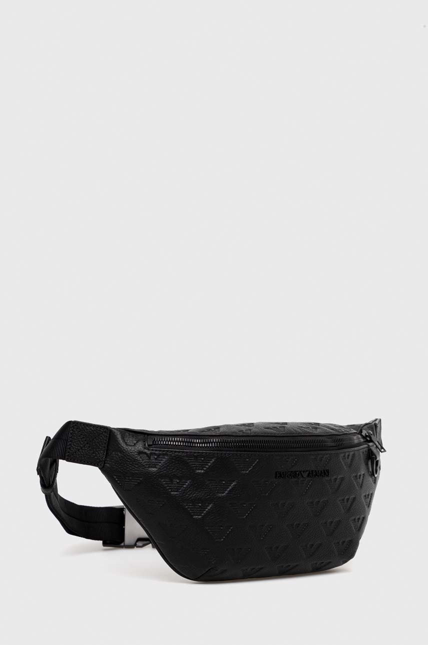 

кожаная сумка на пояс Emporio Armani цвет чёрный