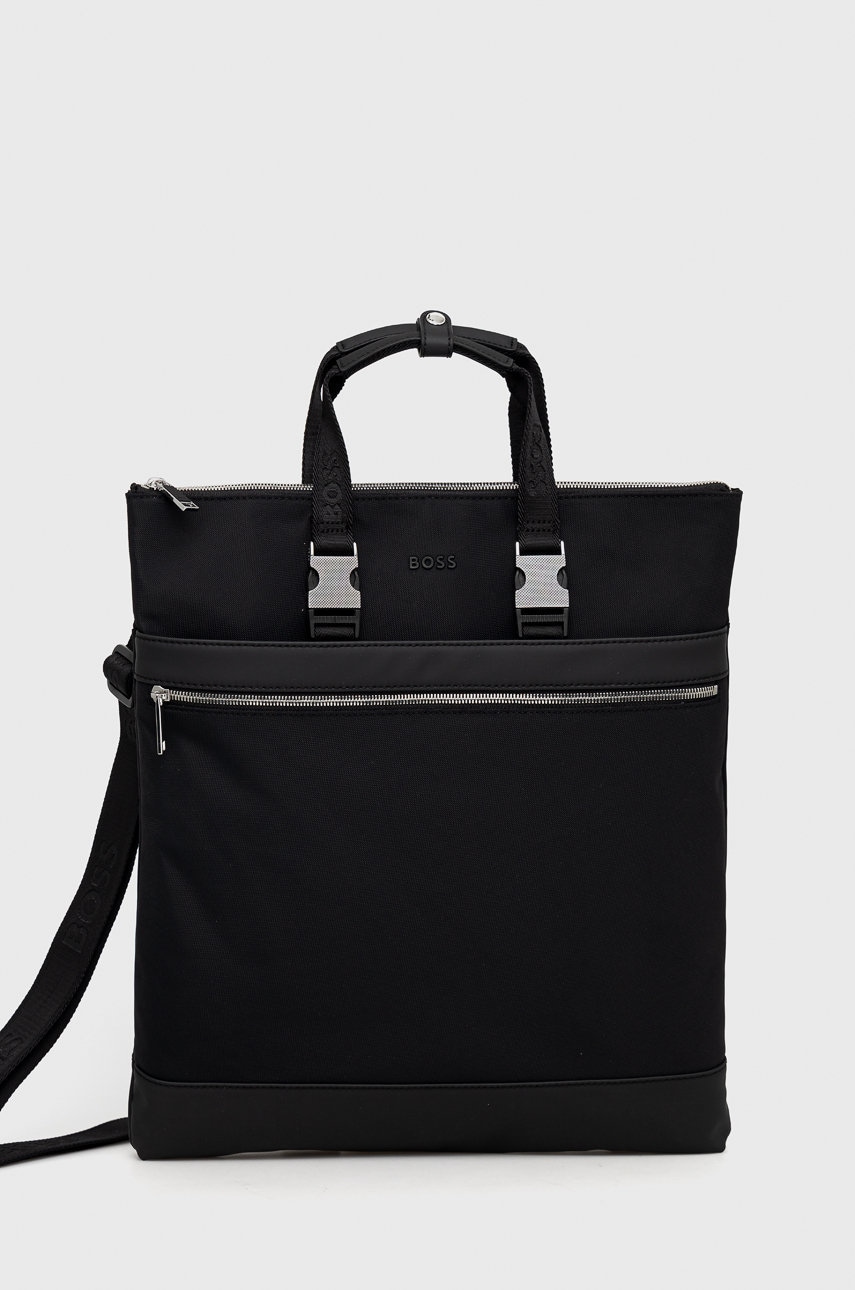 Boss rucsac barbati, culoarea negru, mare, neted