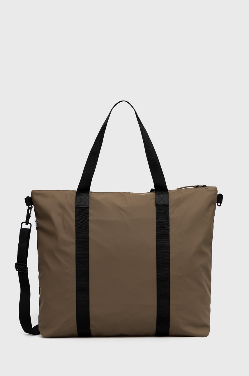 Rains geanta 13890 tote bag culoarea maro