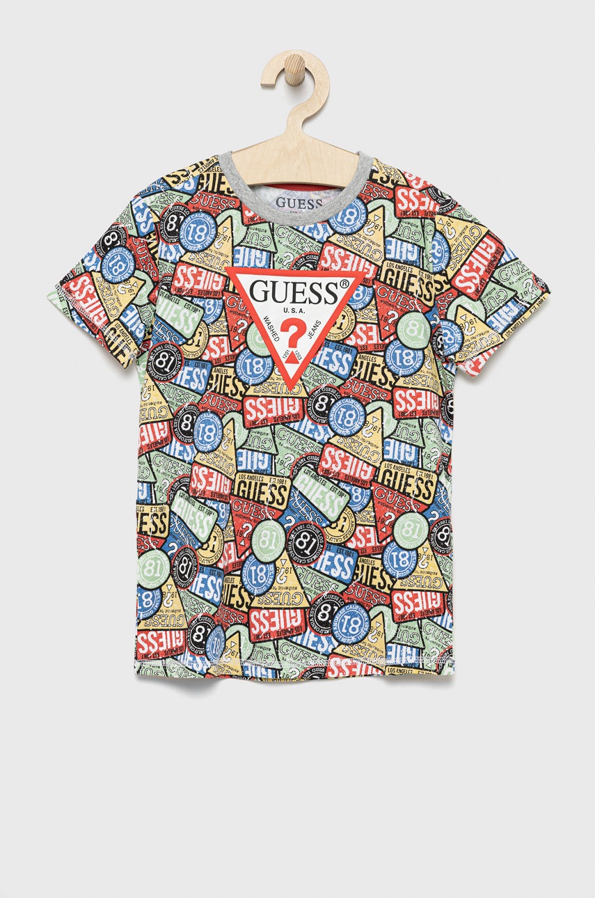 

Детская хлопковая футболка Guess узорный