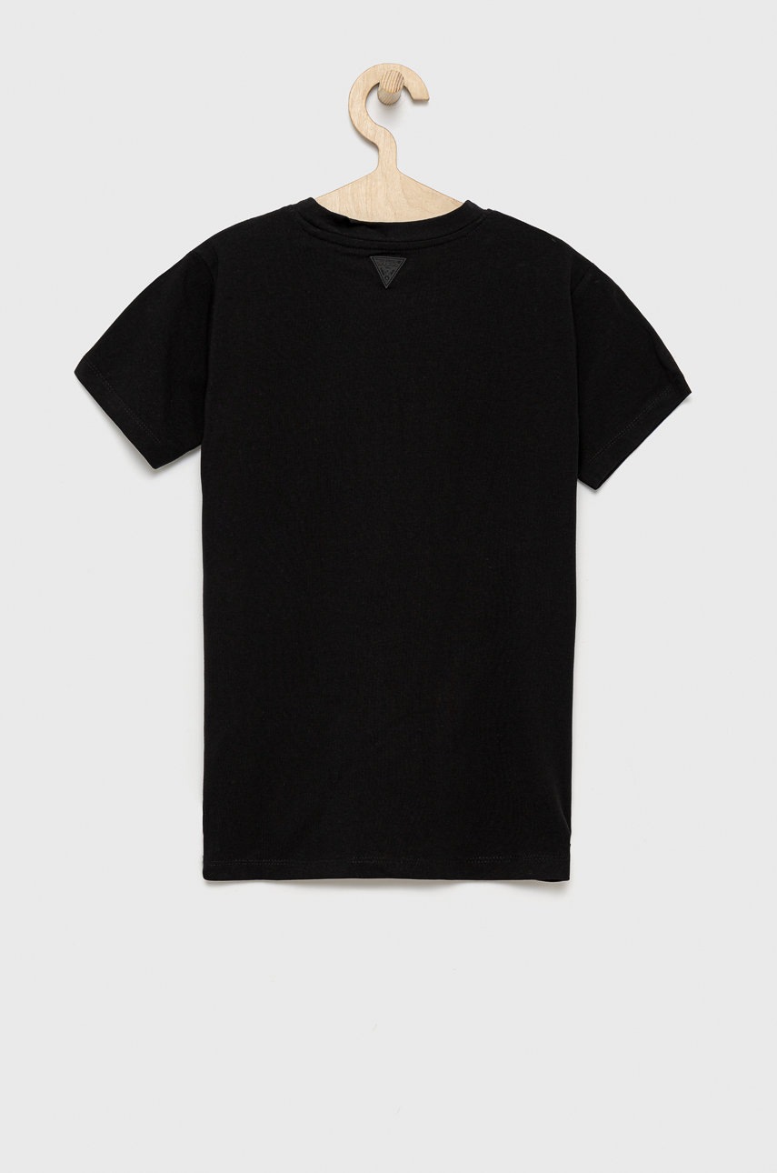 Детская футболка Guess цвет чёрный с аппликацией Детская футболка Guess цвет чёрный с аппликацией