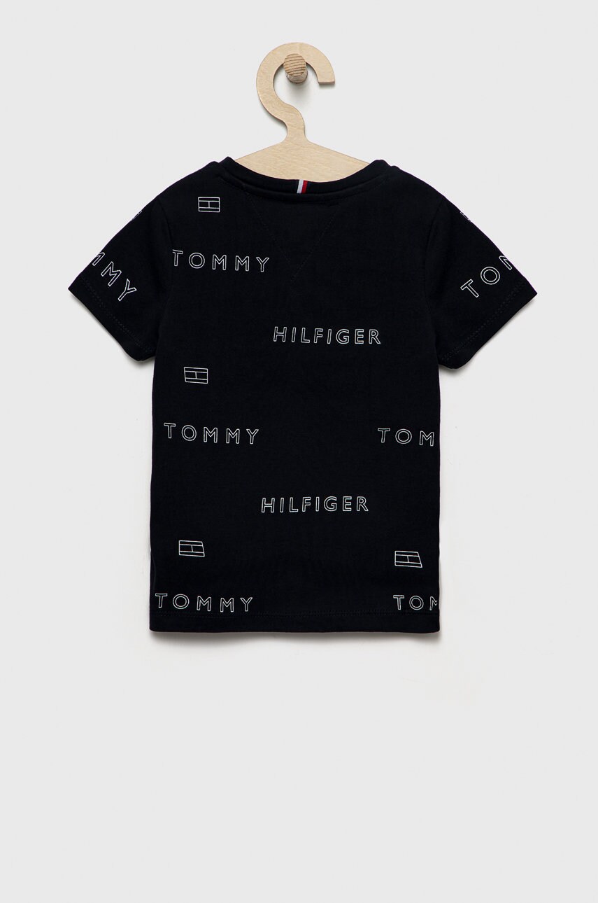 

Дитяча бавовняна футболка Tommy Hilfiger колір синій візерунок