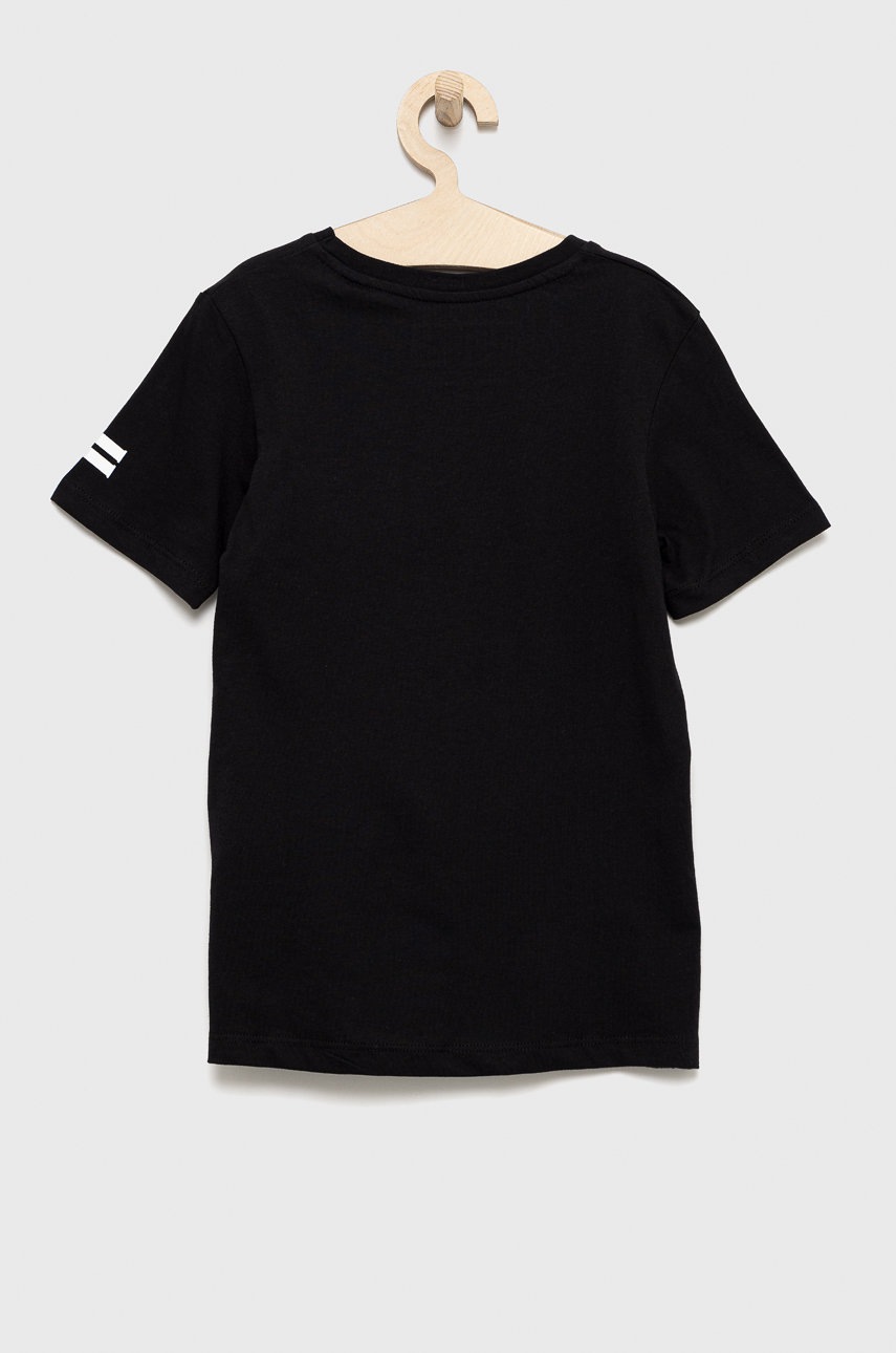 

Детская хлопковая футболка Jack & Jones цвет чёрный с принтом