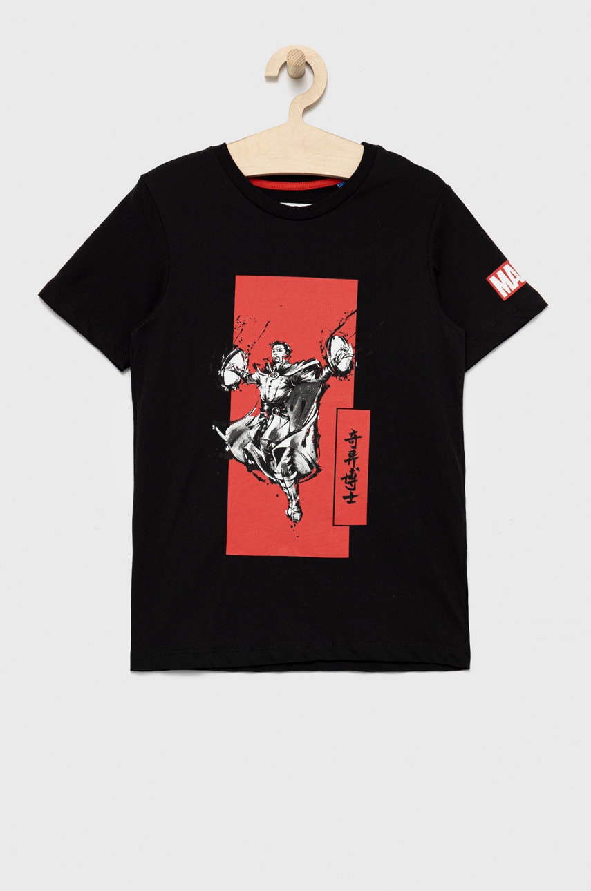 Jack & jones tricou de bumbac pentru copii culoarea negru, modelator