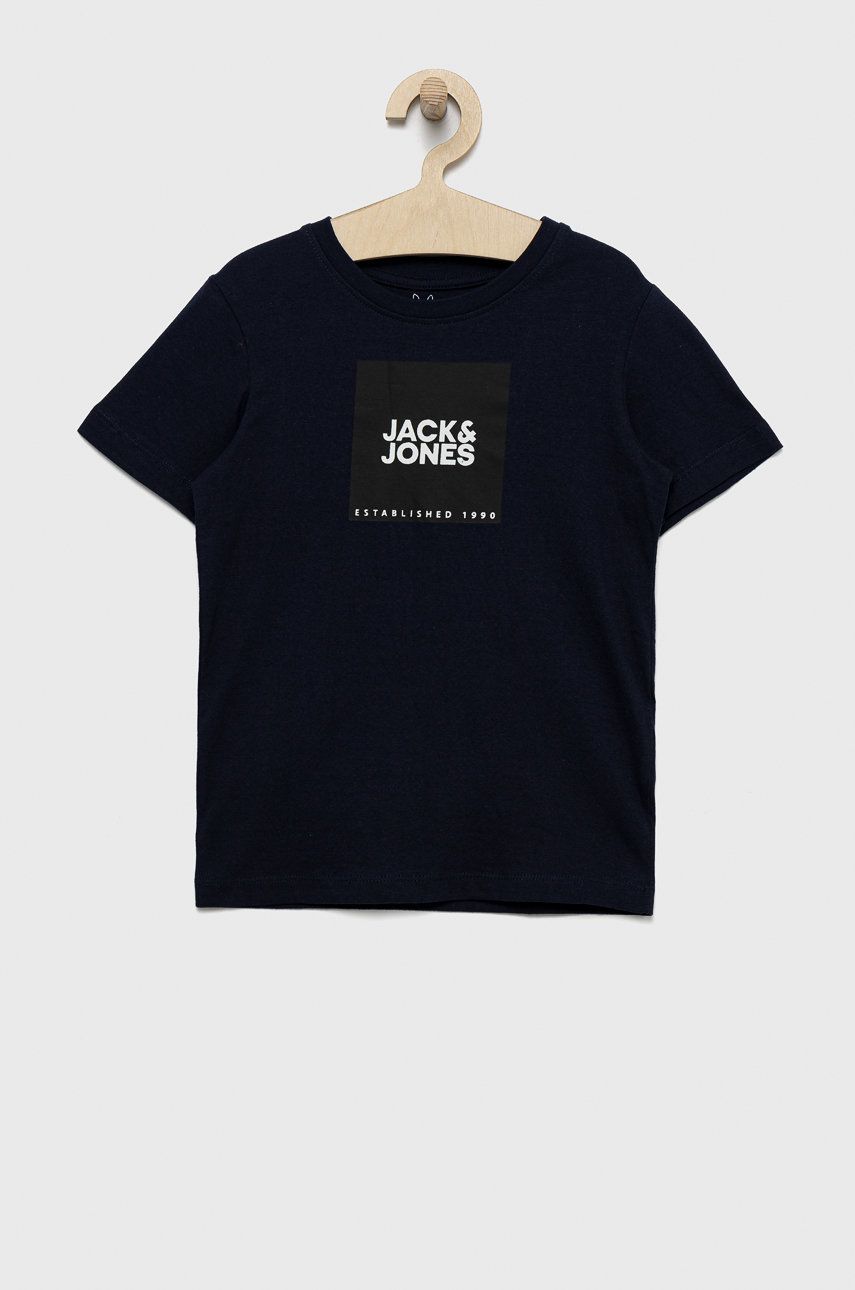 Jack & Jones tricou de bumbac pentru copii culoarea albastru marin, cu imprimeu