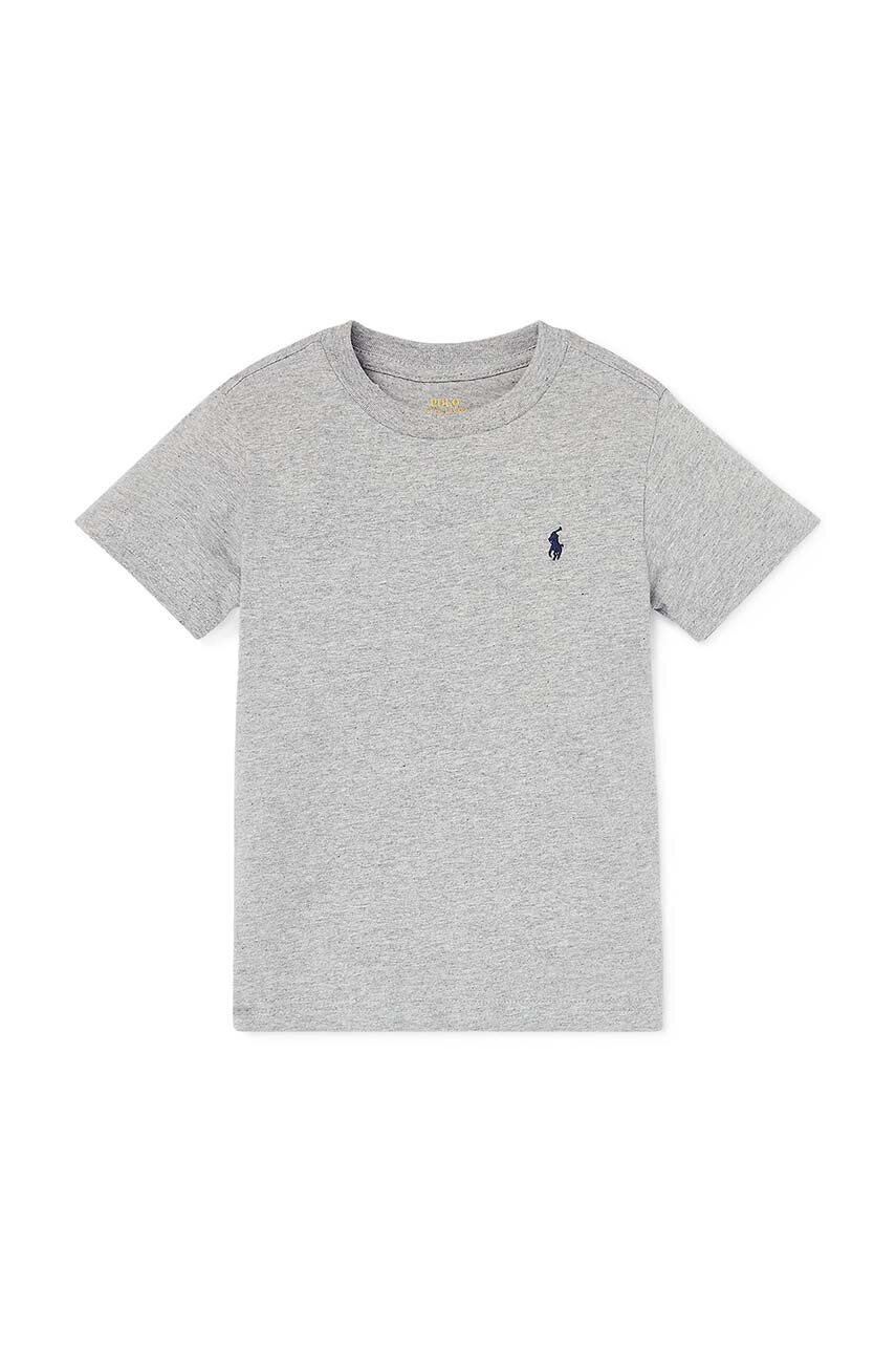 

Детская хлопковая футболка Polo Ralph Lauren цвет серый меланж