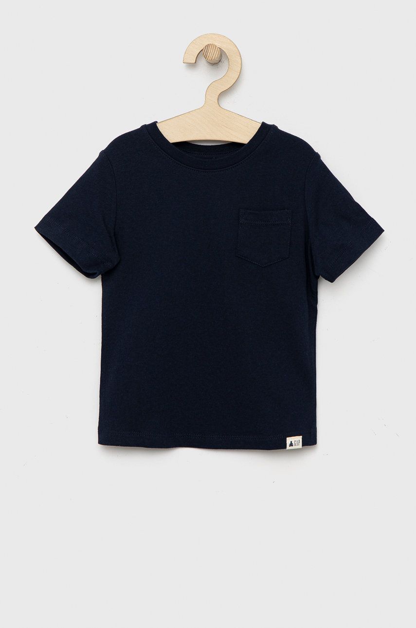 Dětské bavlněné tričko GAP tmavomodrá barva - námořnická modř -  100% Bavlna