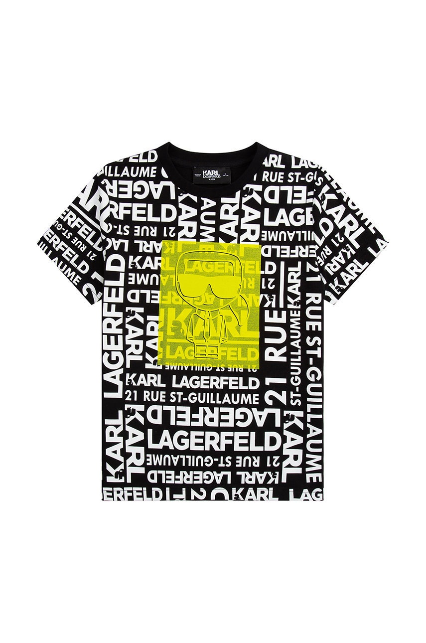 

Детская хлопковая футболка Karl Lagerfeld узорный