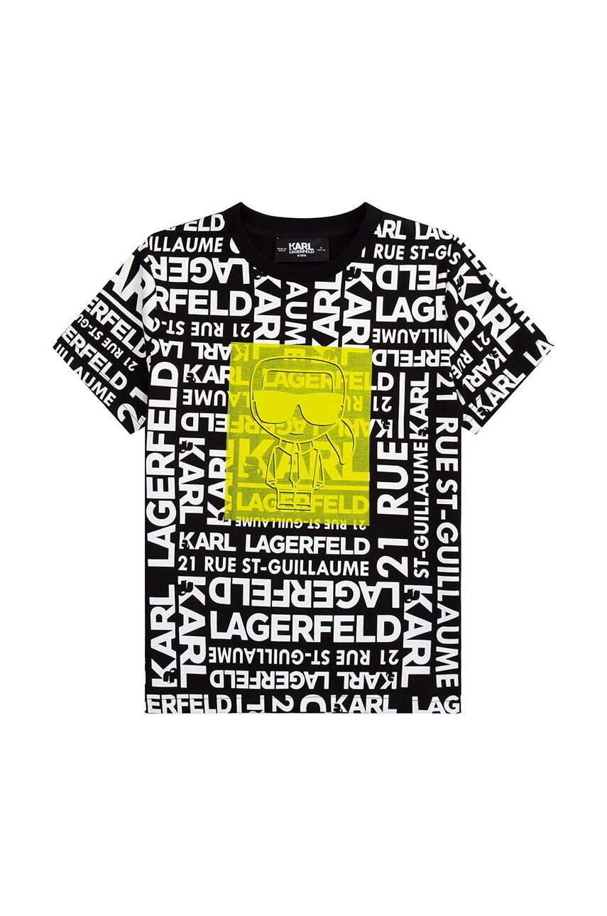 

Детская хлопковая футболка Karl Lagerfeld узорный