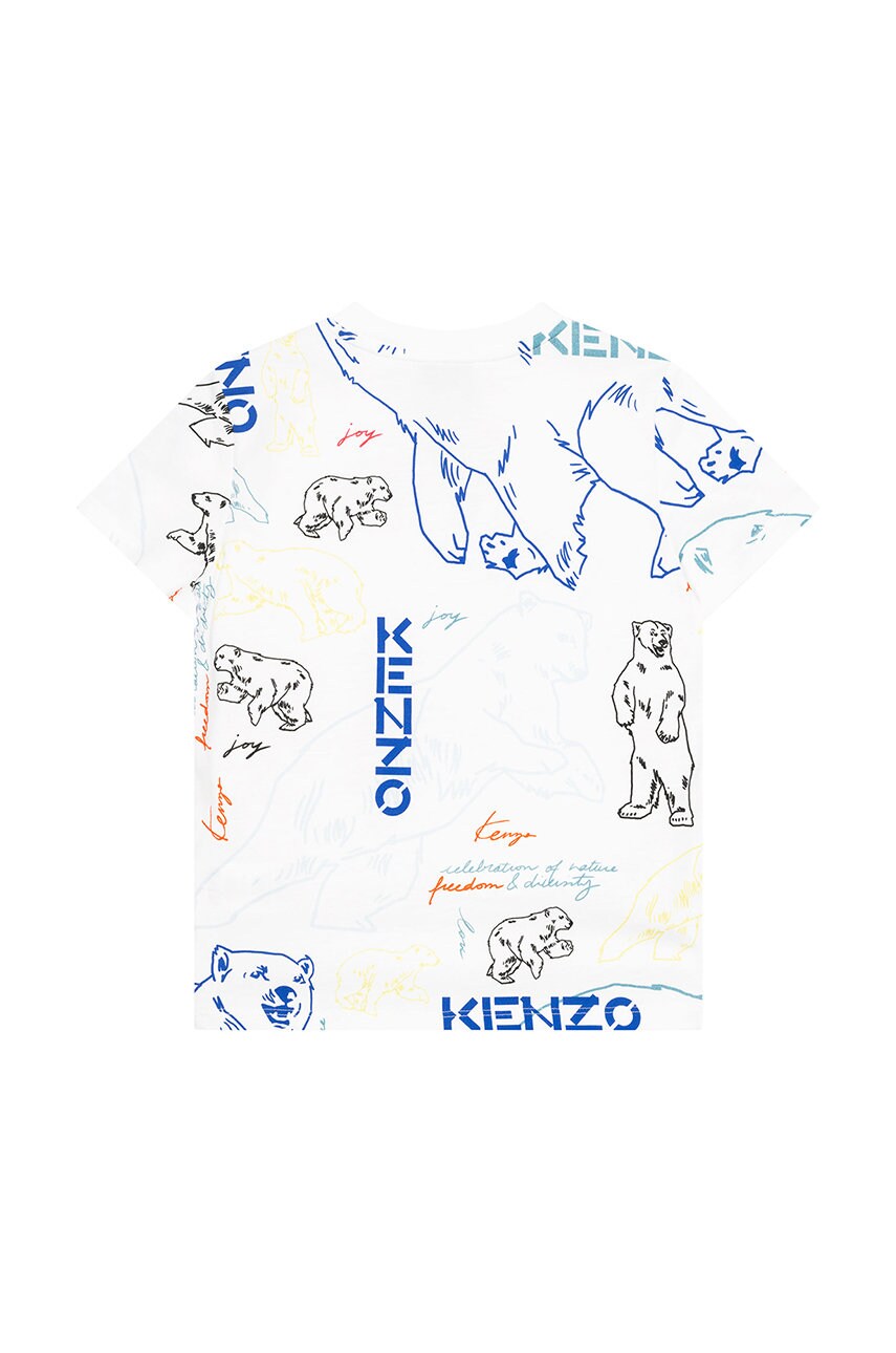 

Дитяча футболка Kenzo Kids колір білий візерунок