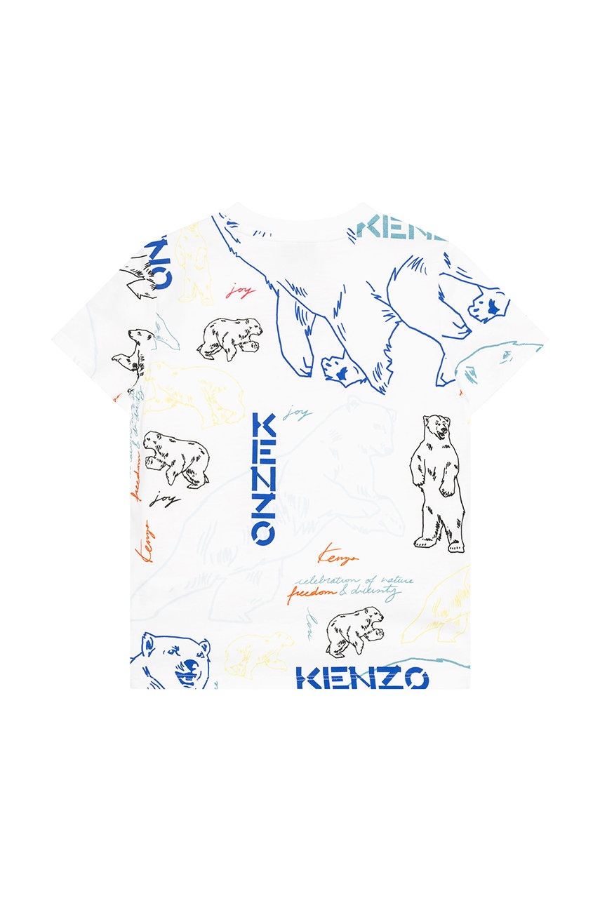 

Дитяча футболка Kenzo Kids колір білий візерунок