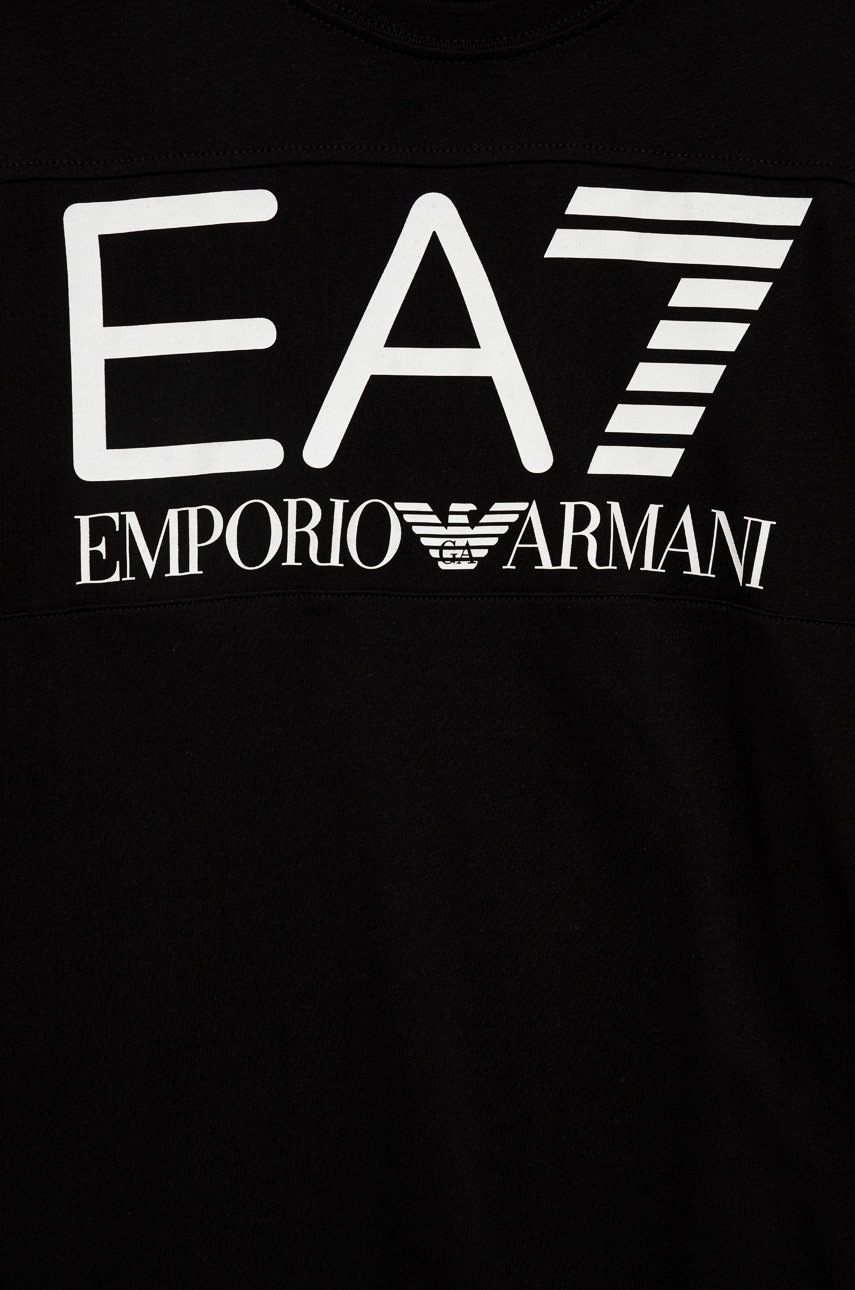

Детская хлопковая футболка EA7 Emporio Armani цвет чёрный с принтом