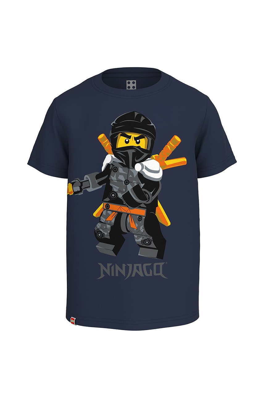 

Детская хлопковая футболка Lego Wear цвет синий с принтом