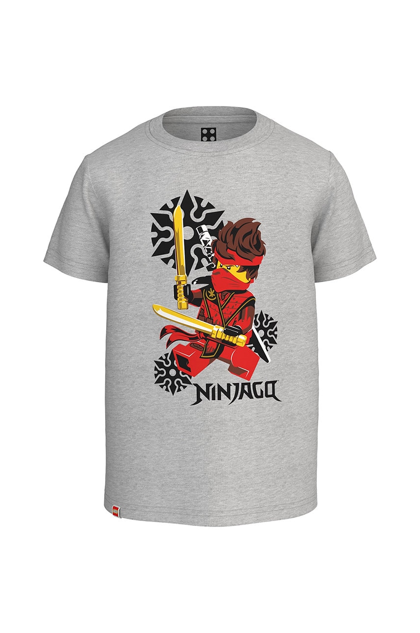 Детская хлопковая футболка Lego Wear цвет серый с принтом в Днепре Детская хлопковая футболка Lego Wear цвет серый с принтом в Днепре