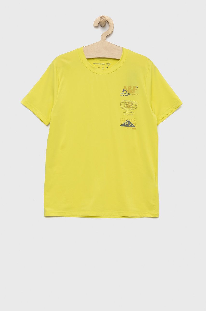 E-shop Dětské tričko Abercrombie & Fitch zelená barva, s potiskem