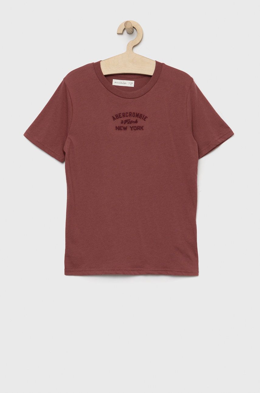 Dětské tričko Abercrombie & Fitch růžová barva, s aplikací - růžová -  60% Bavlna