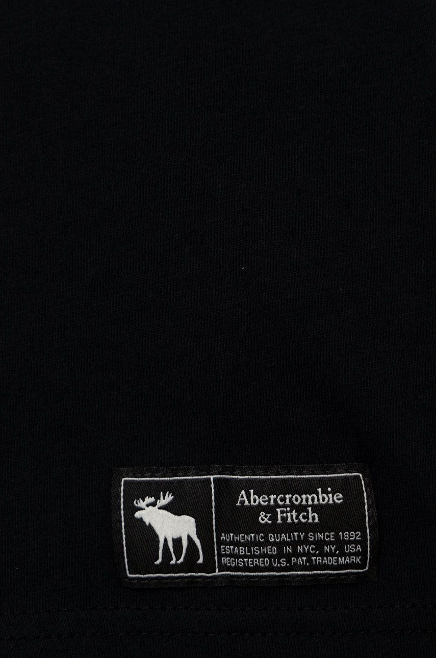 Abercrombie & Fitch Tricou De Bumbac Pentru Copii Culoarea Negru, Neted
