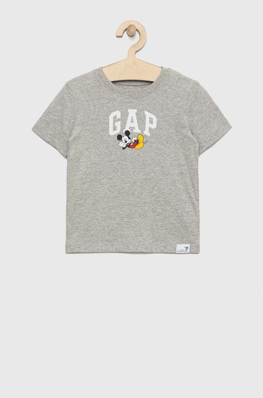GAP tricou de bumbac pentru copii X Disney culoarea gri, cu imprimeu