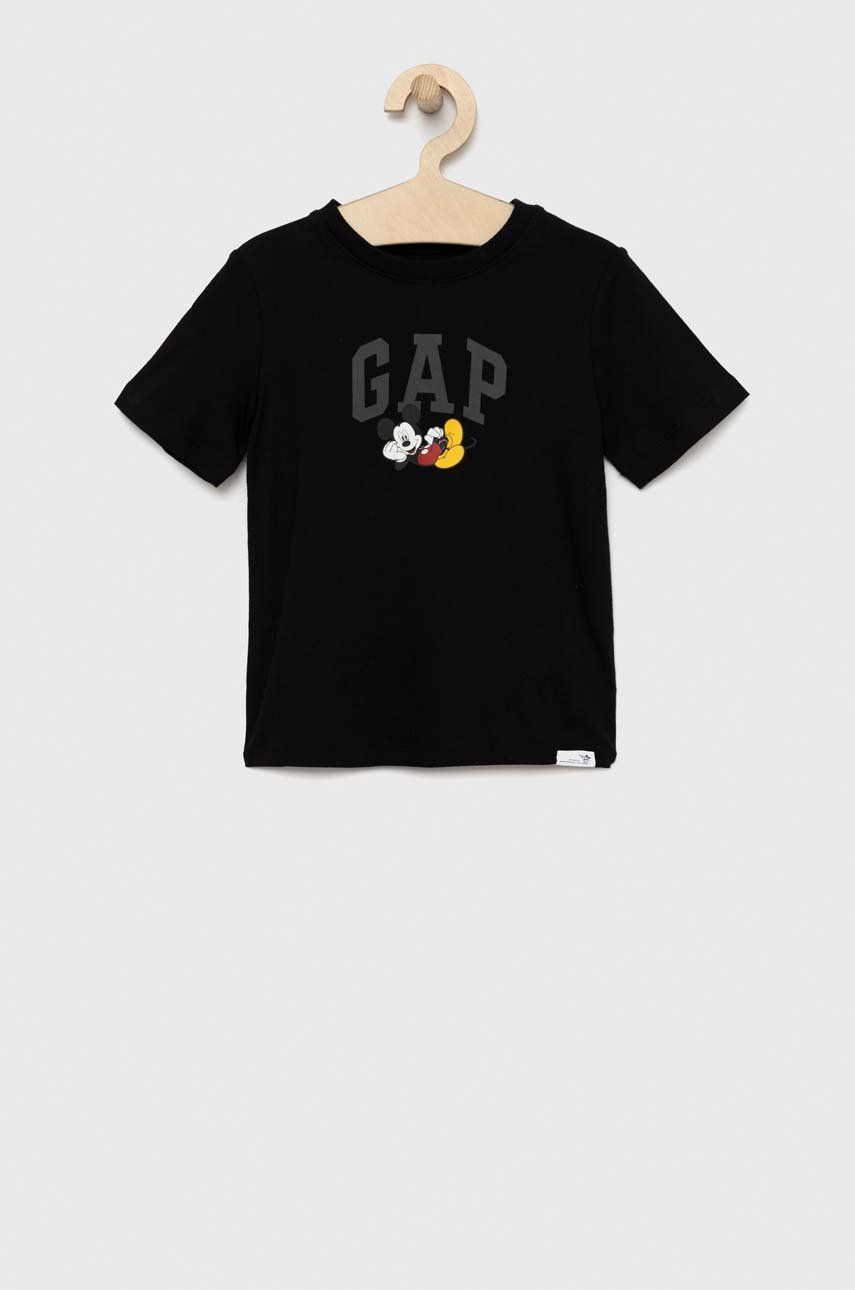 GAP tricou de bumbac pentru copii X Disney culoarea negru, cu imprimeu