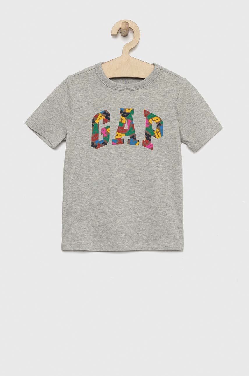 

Детска памучна тениска GAP в зелено с принт, Зелен