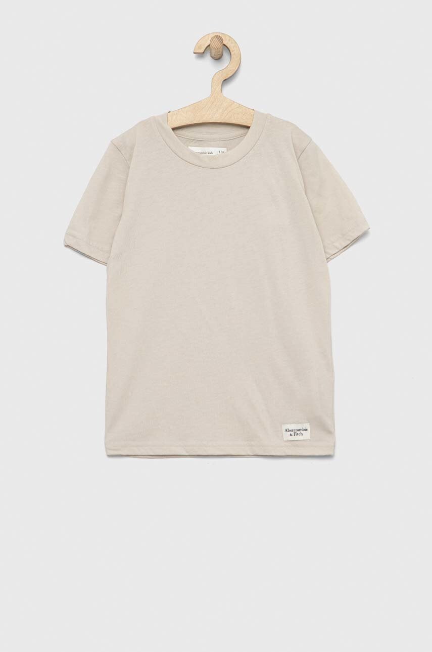 Abercrombie & Fitch tricou copii culoarea bej, cu imprimeu