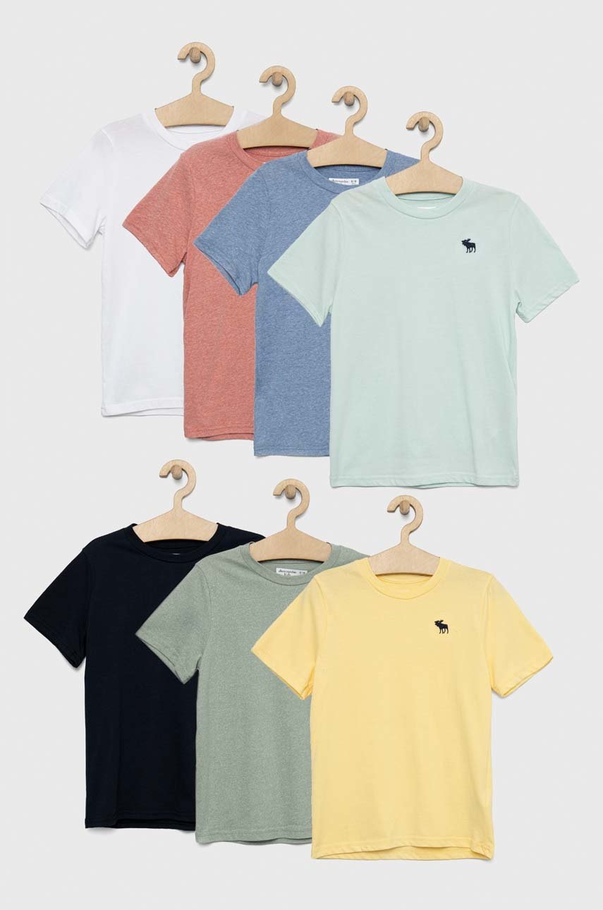 

Детска тениска Abercrombie & Fitch (7 броя) с изчистен дизайн, Многоцветен