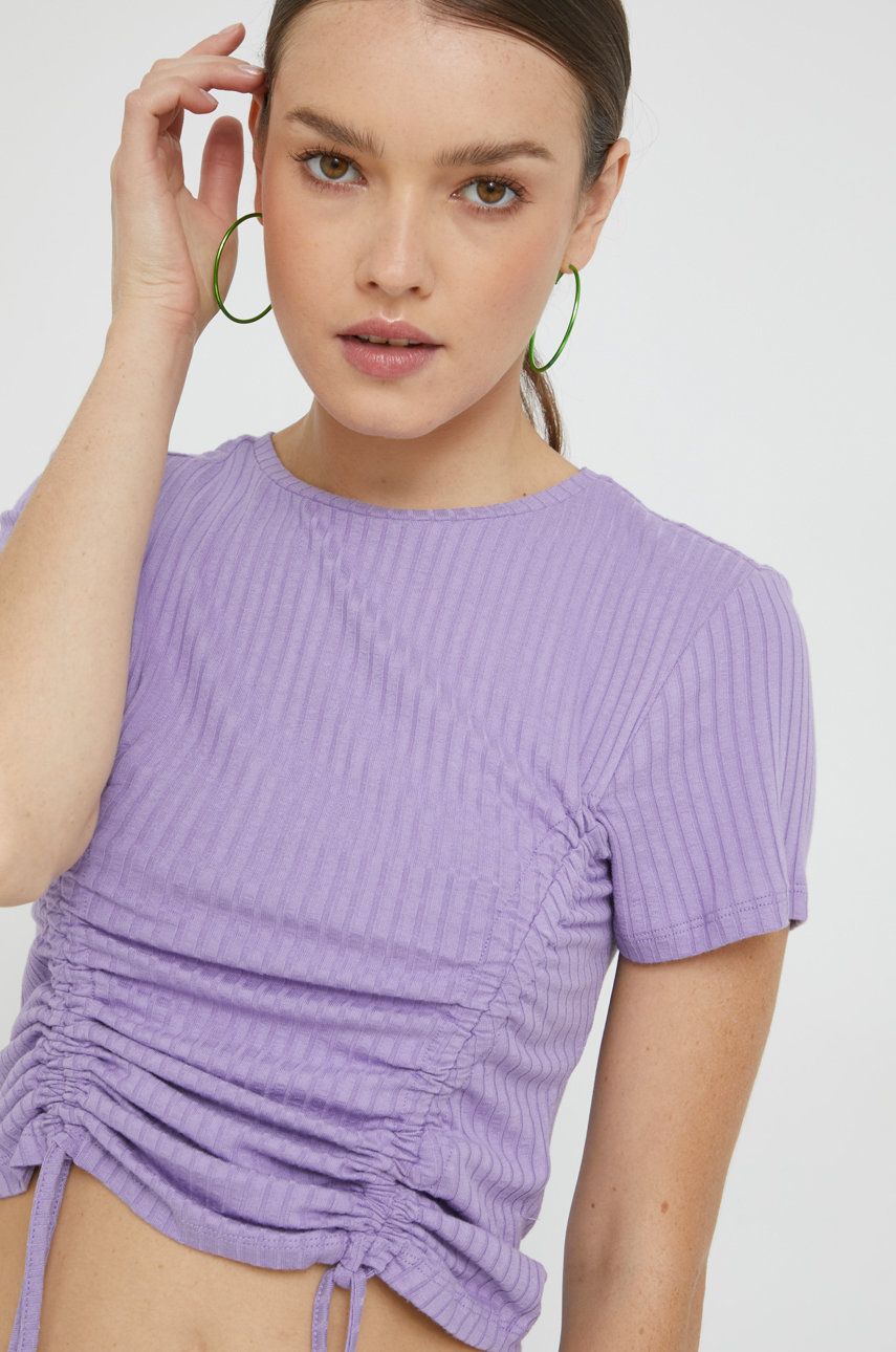 Tričko JDY fialová barva - fialová -  75% Viskóza