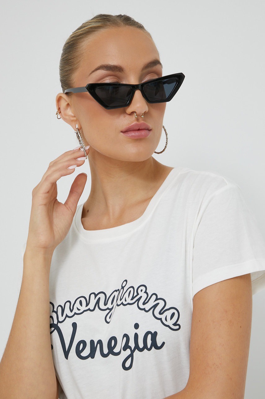 

Памучна тениска JDY в бяло, Бял