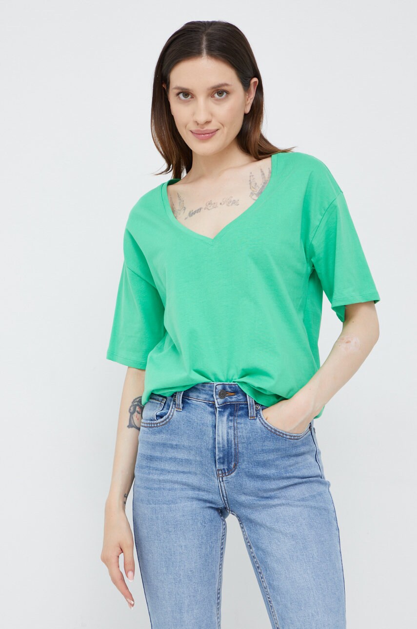 

Бавовняна футболка Vero Moda колір зелений
