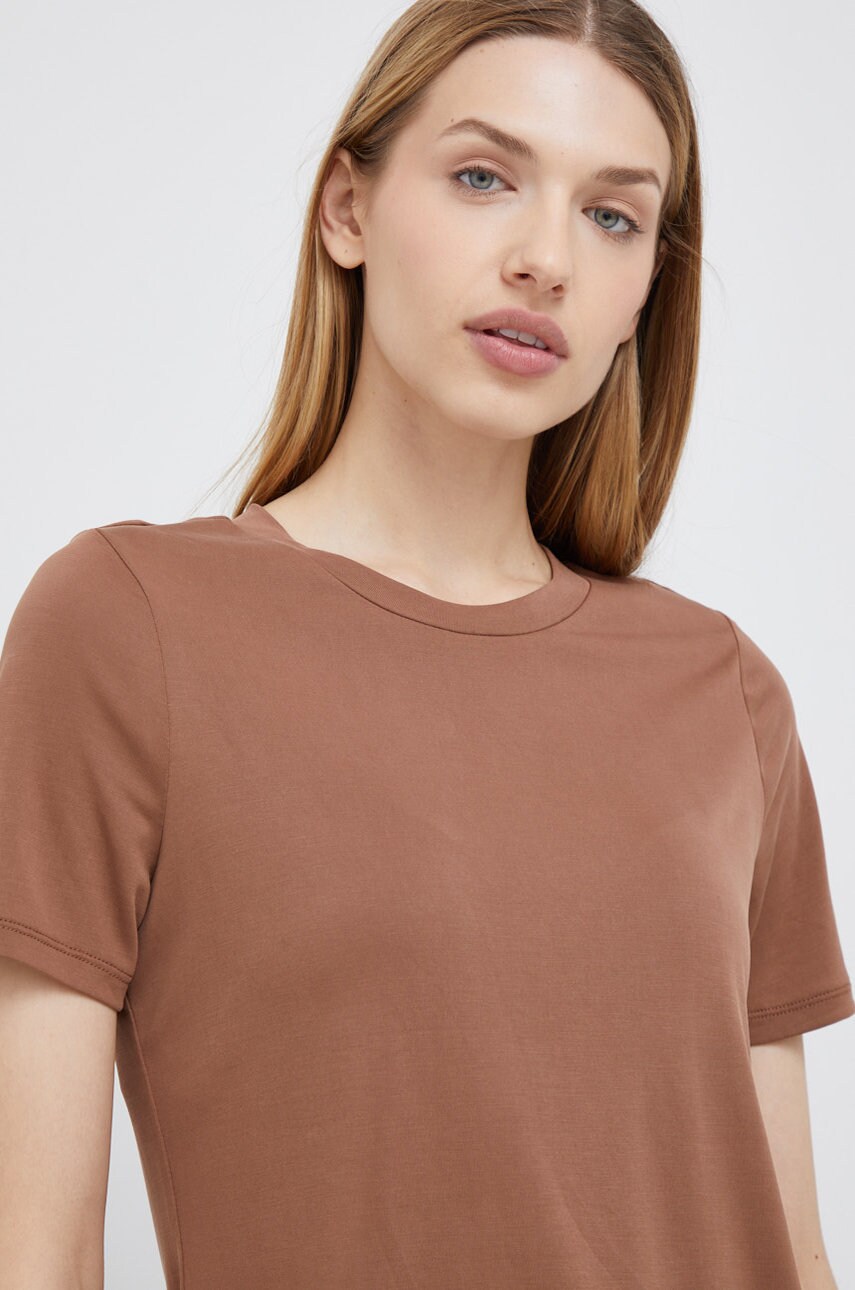 Vero moda tricou femei, culoarea maro