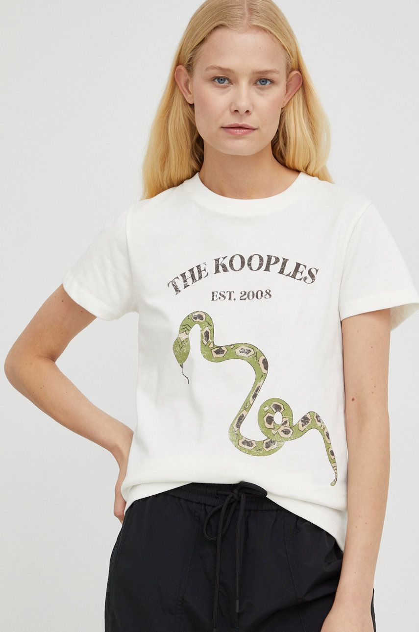 The Kooples tricou din bumbac culoarea bej La Reduecre – Livrare și Retur Gratuit Femei 2023-09-29