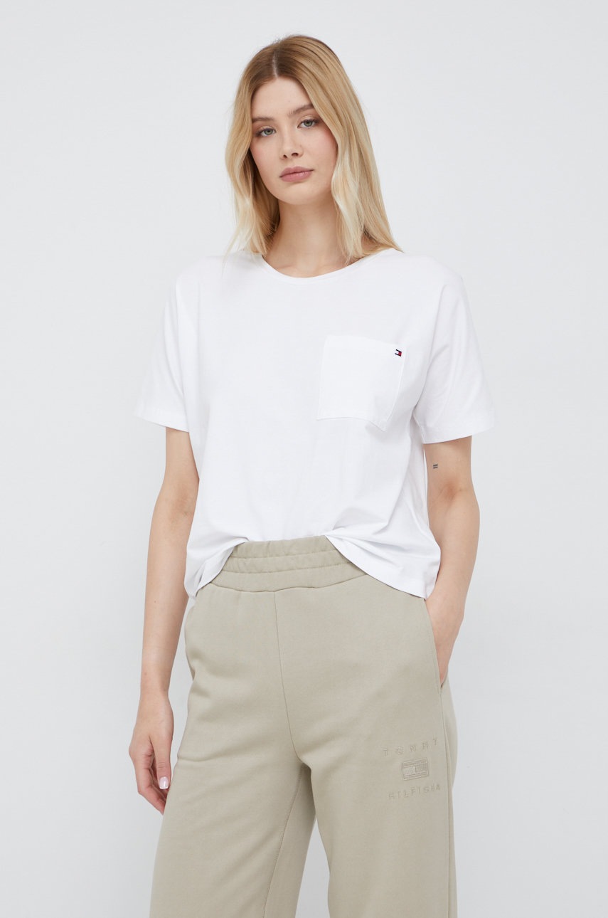

Тениска Tommy Hilfiger в бяло, Бял