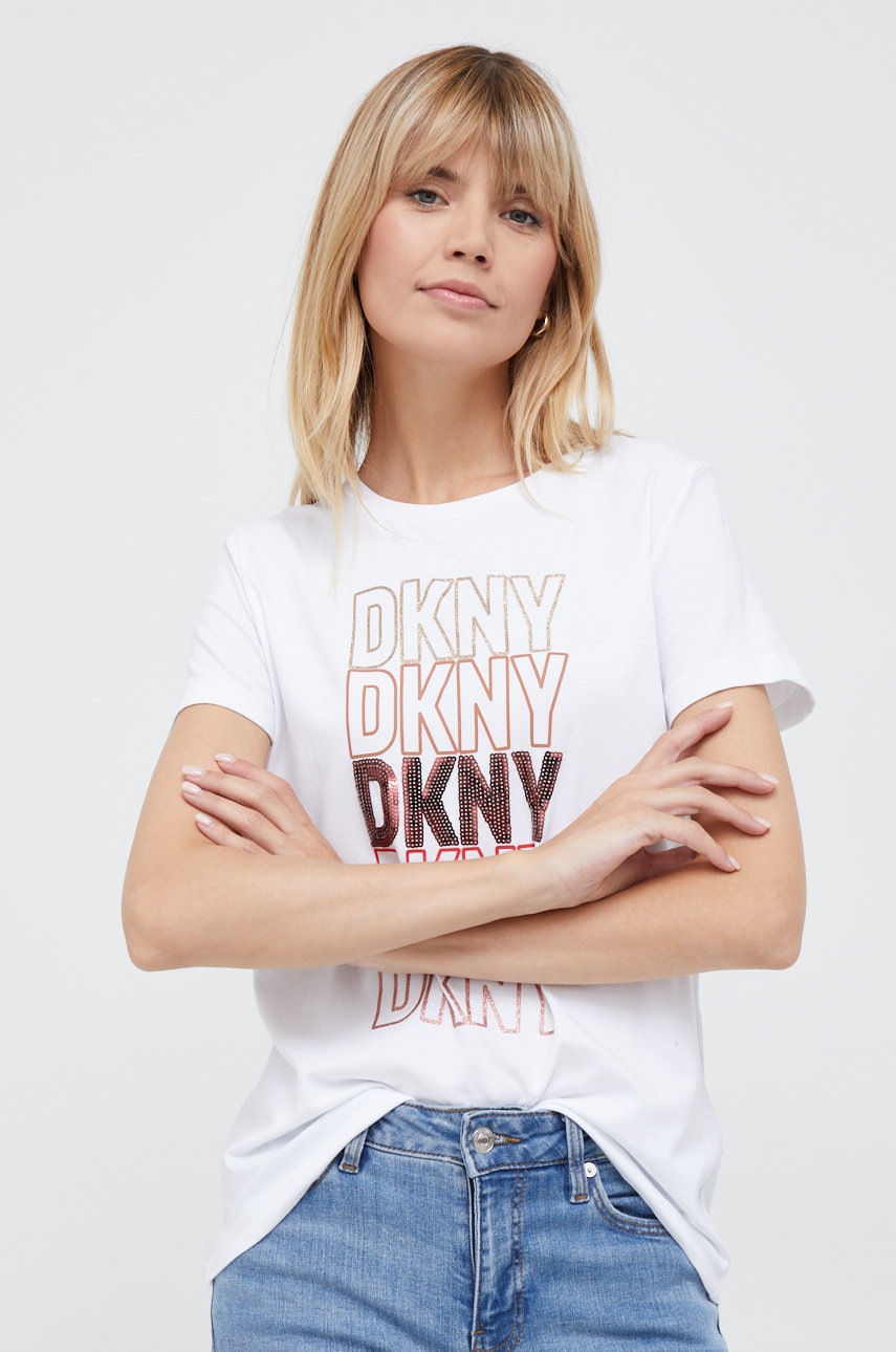 

Тениска Dkny в бяло, Бял