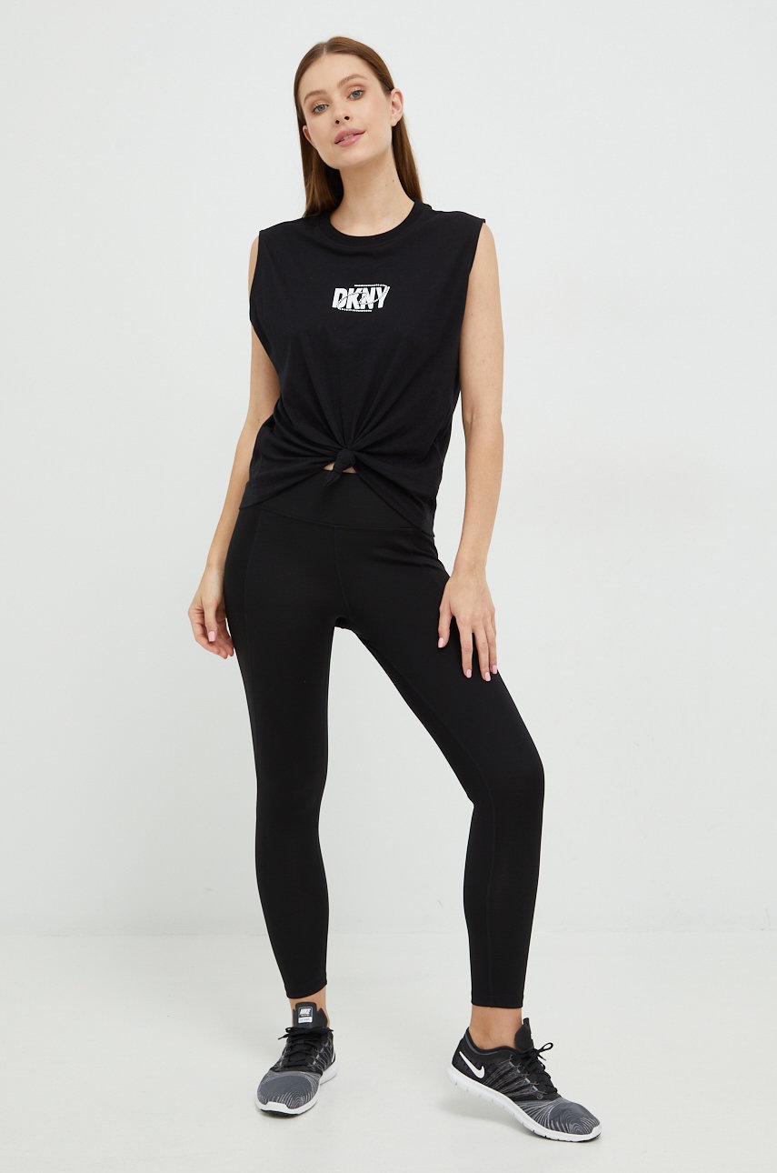 

Хлопковый топ Dkny цвет чёрный