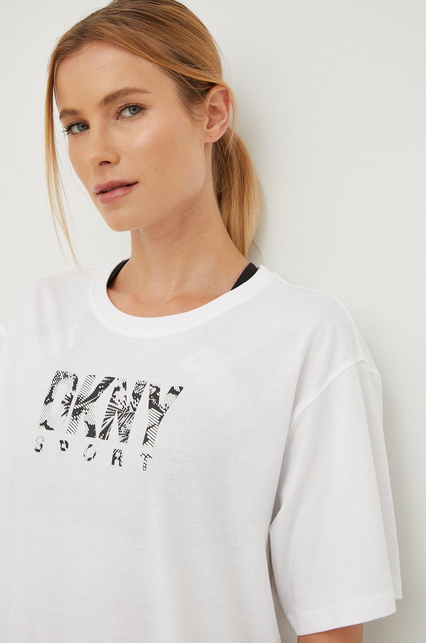 

Хлопковая футболка Dkny цвет белый
