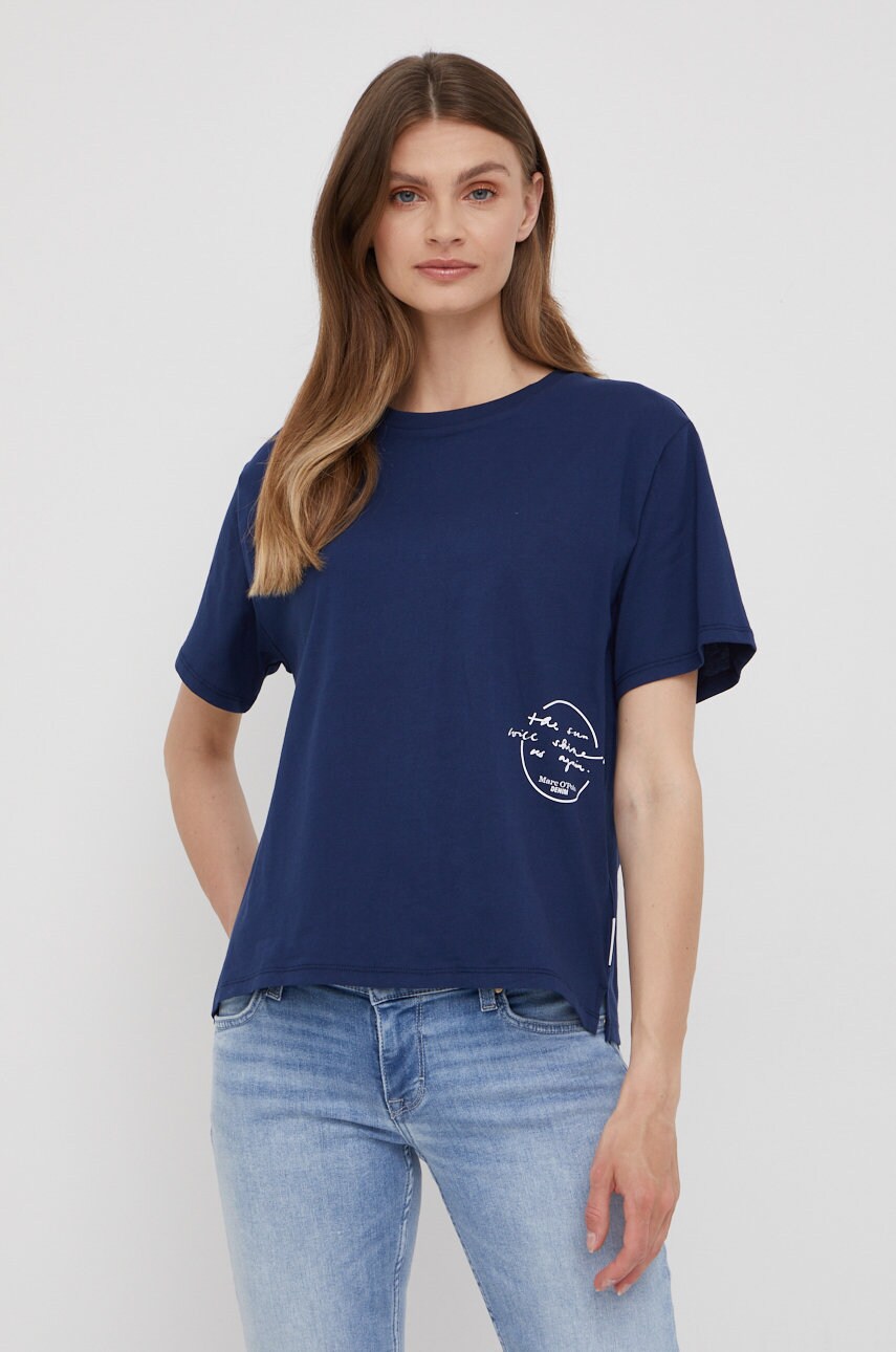 Marc o'polo tricou din bumbac denim culoarea albastru marin