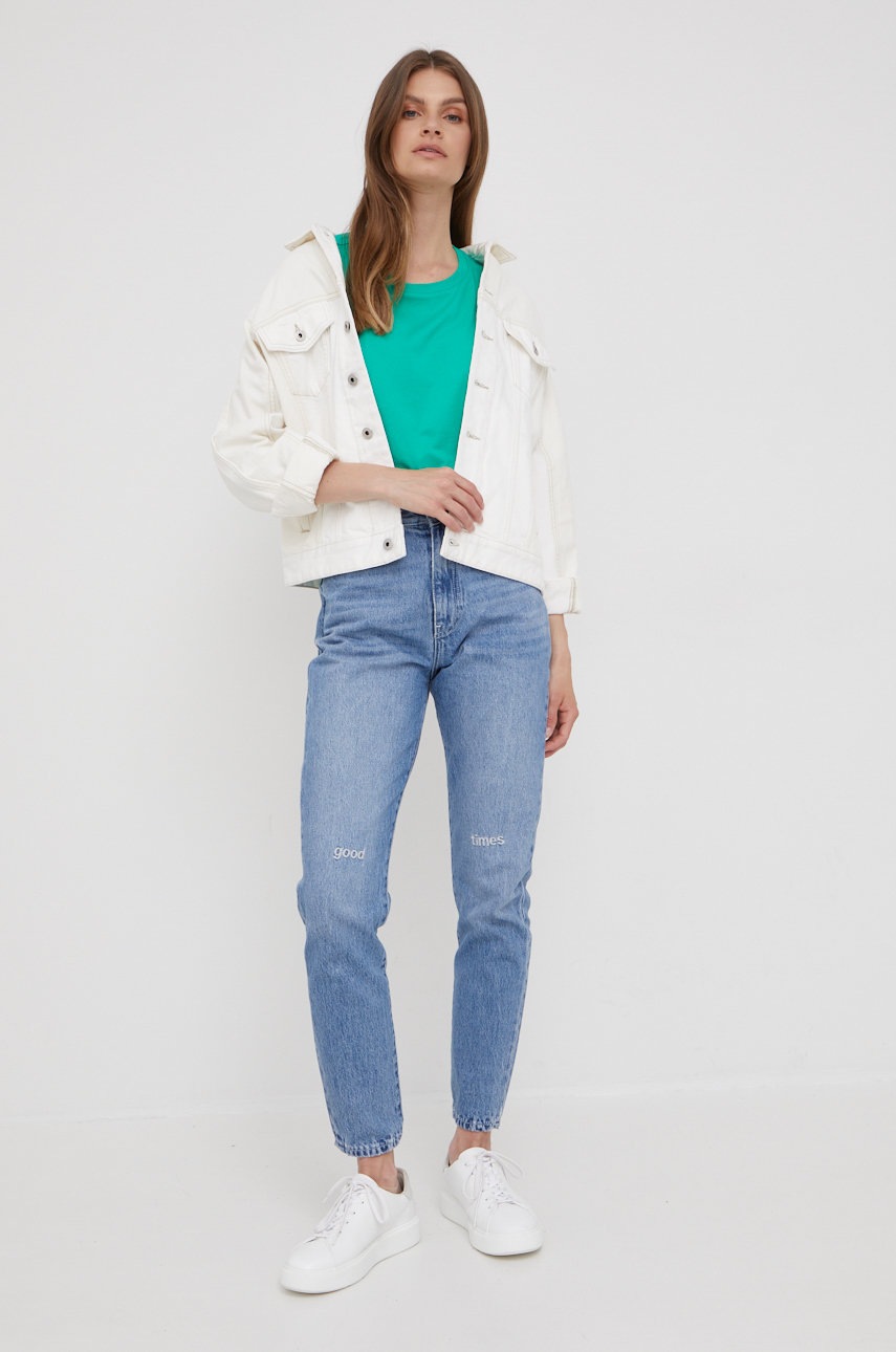 

Хлопковая футболка Marc O'Polo Denim цвет зелёный