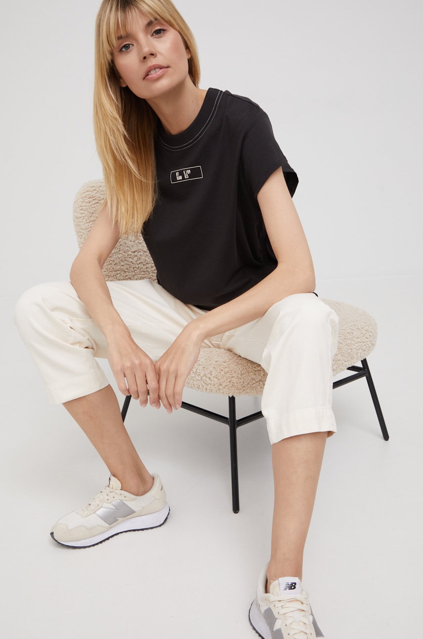 

Памучна тениска G-Star Raw в черно, Черен