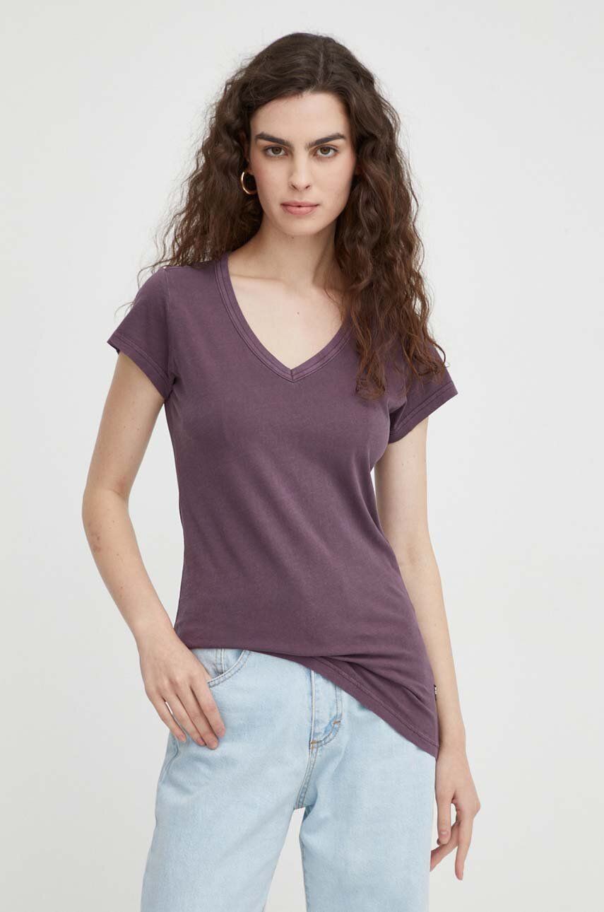 G-Star Raw tricou din bumbac femei, culoarea violet