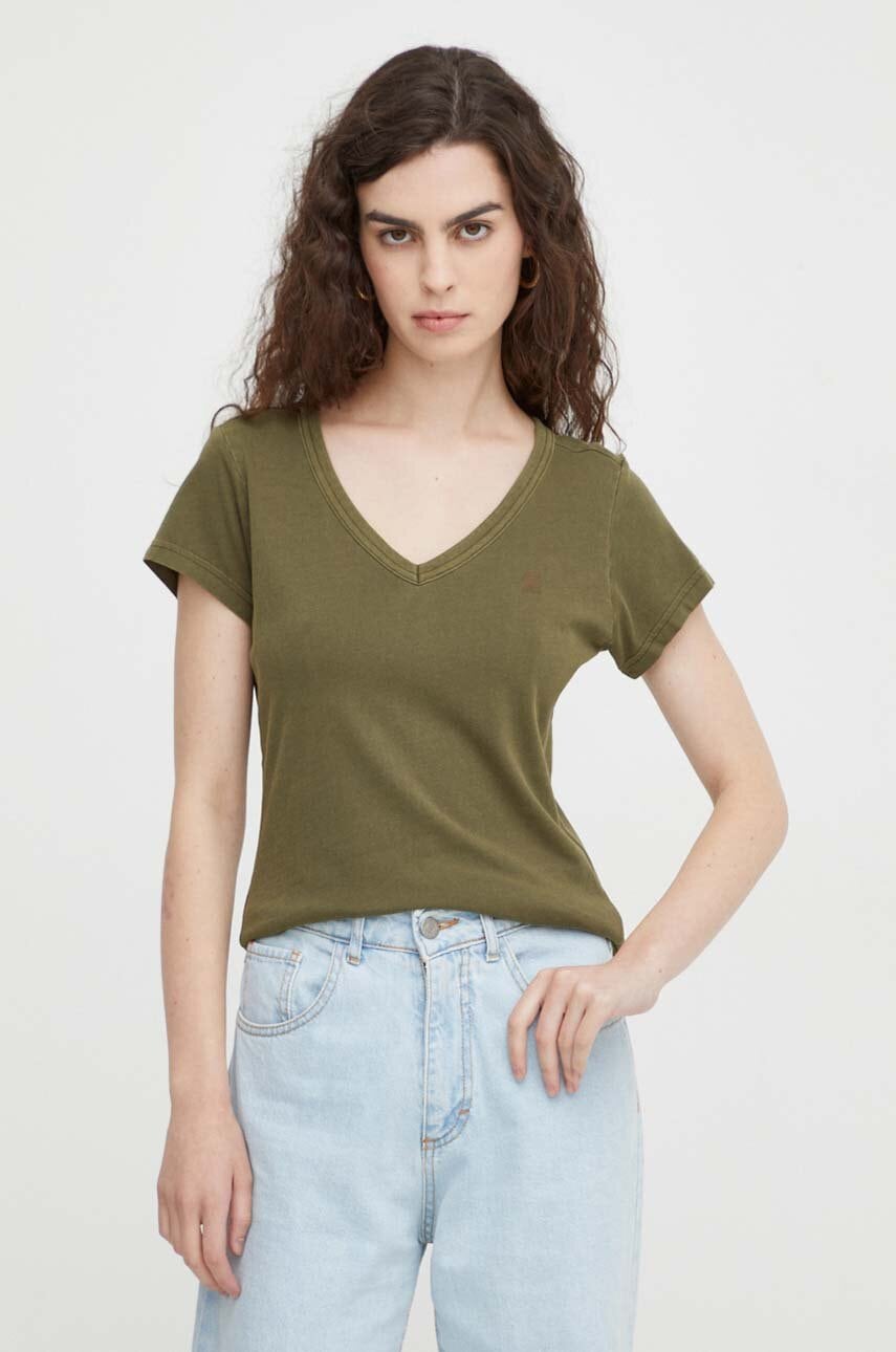 G-Star Raw tricou din bumbac femei, culoarea verde