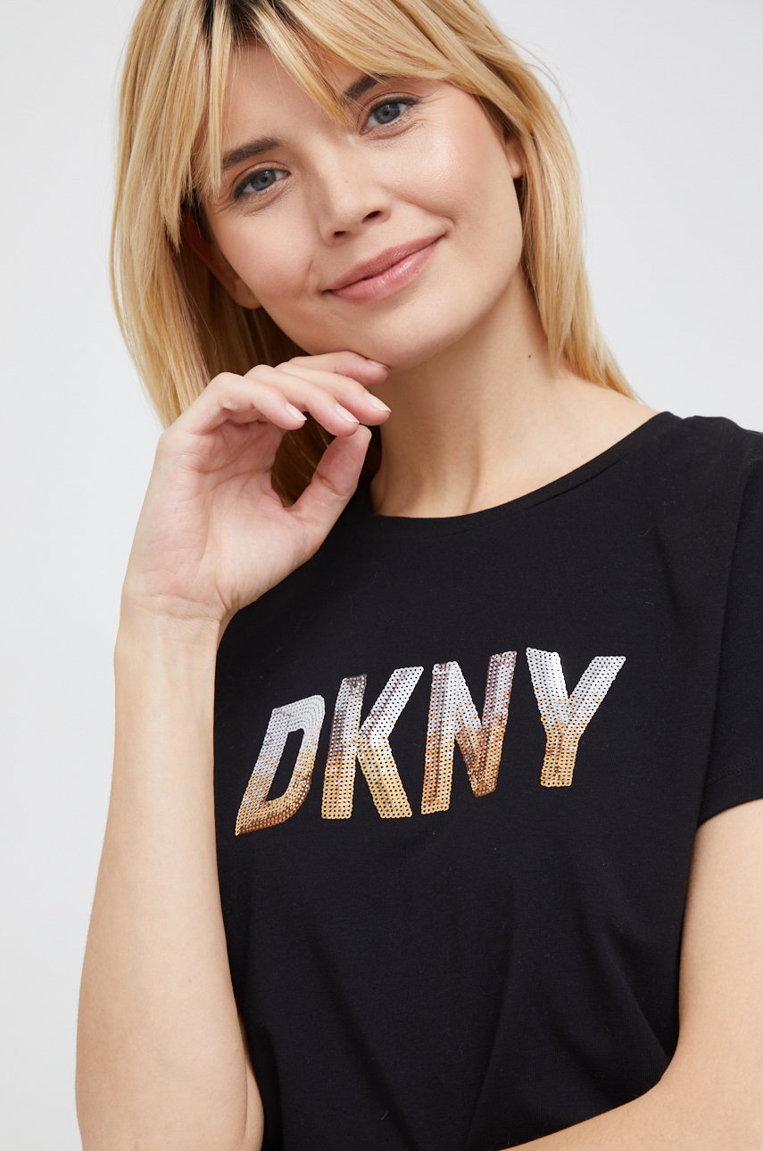 

Тениска Dkny в черно, Черен