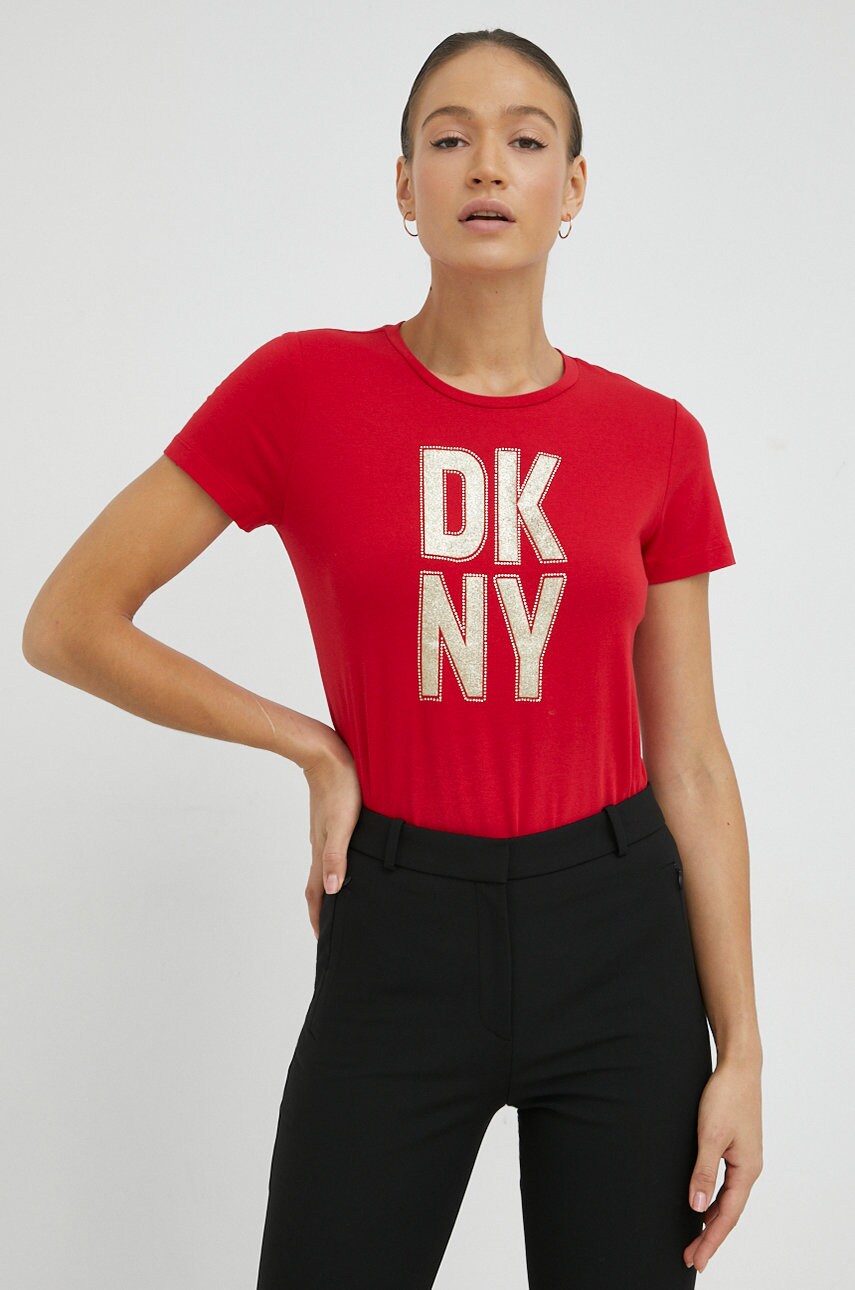 

Тениска Dkny в червено, Червен