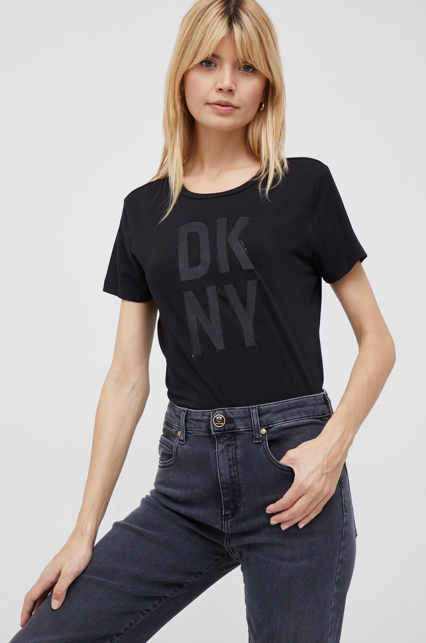 

Тениска Dkny в черно, Черен