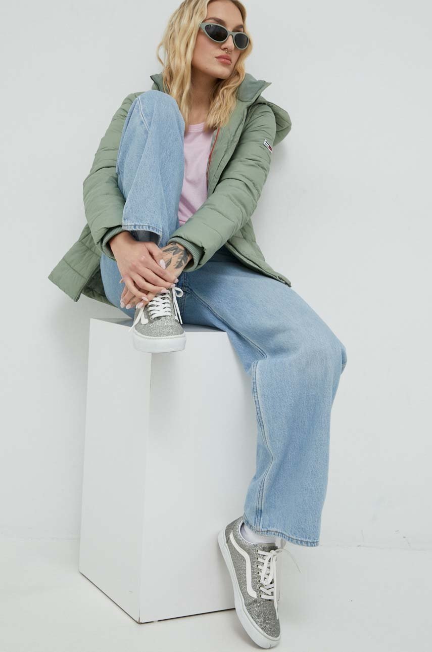 

Хлопковая футболка Tommy Jeans цвет фиолетовый