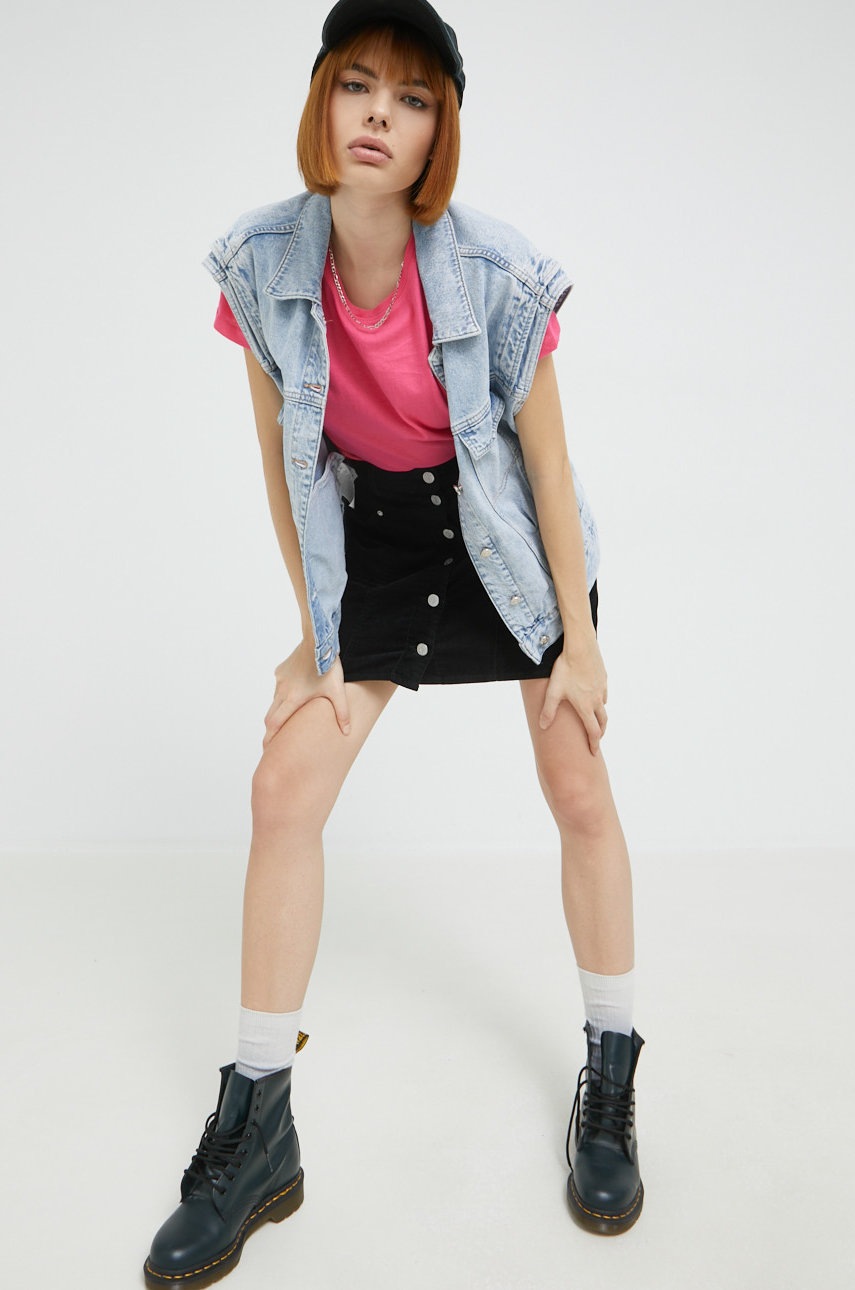 

Бавовняна футболка Tommy Jeans колір рожевий
