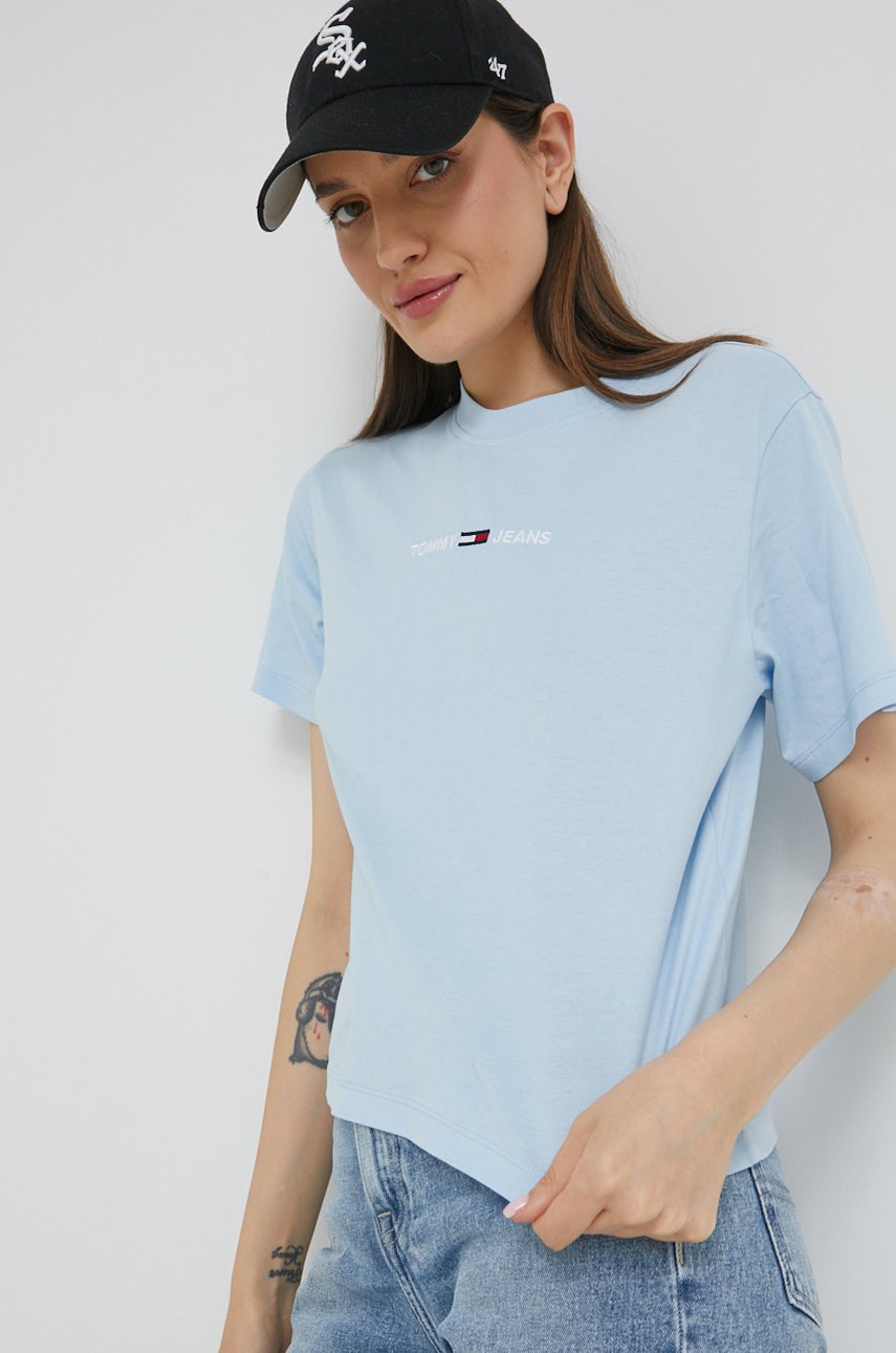 

Памучна тениска Tommy Jeans, Син