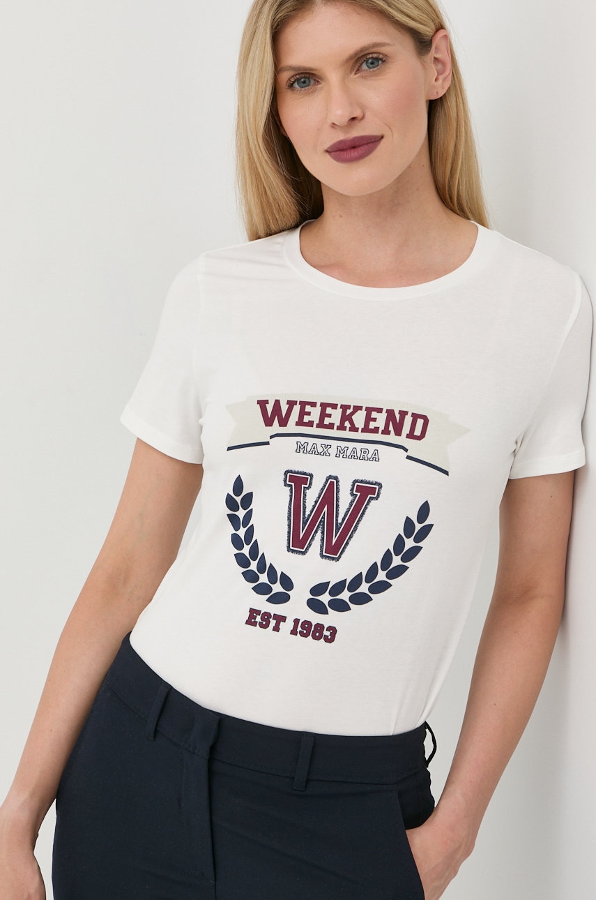 Weekend max mara tricou femei, culoarea alb