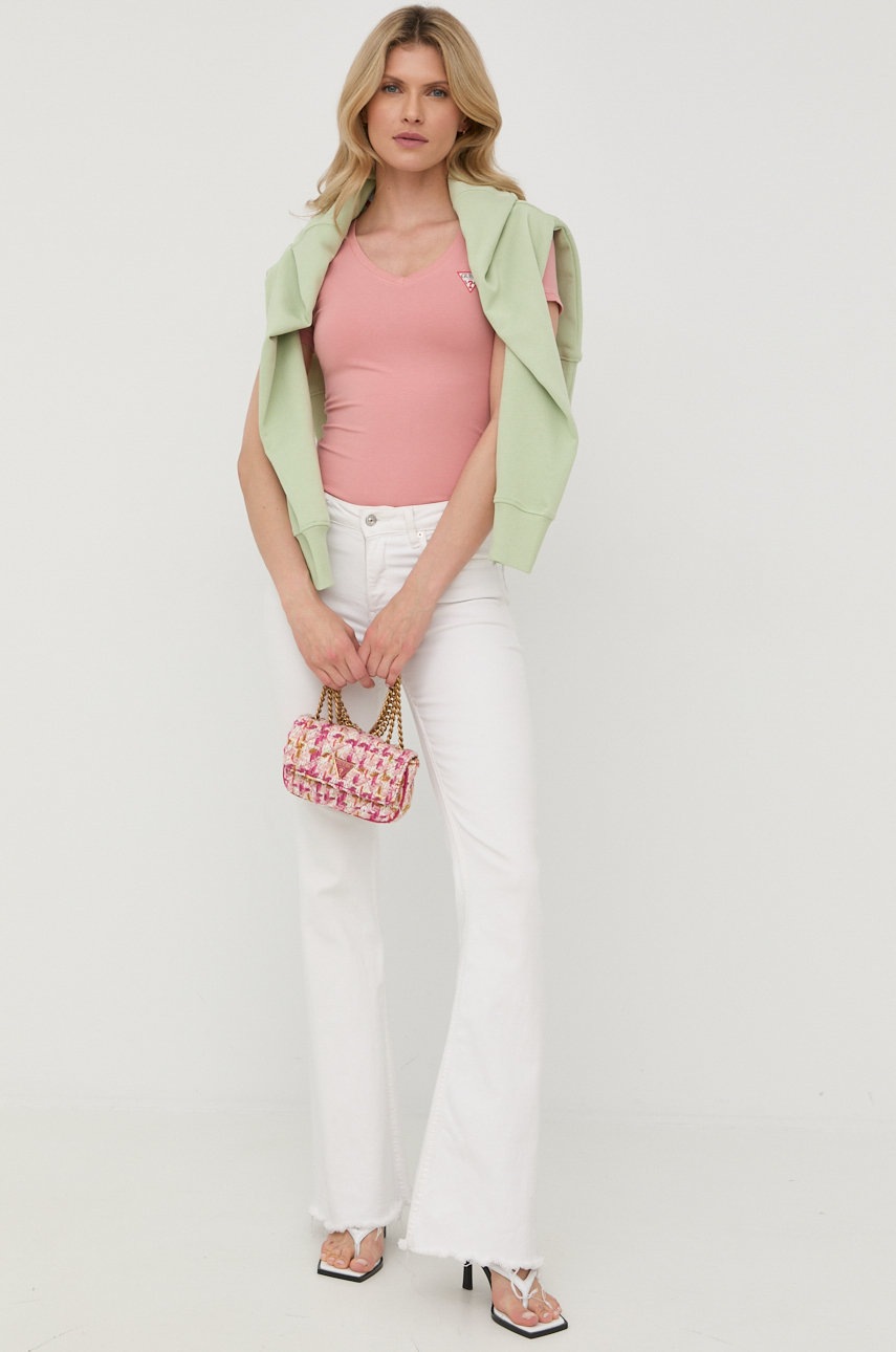 

Тениска Guess в розово, Розов