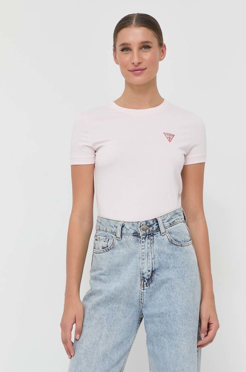 

Футболка Guess женский цвет розовый